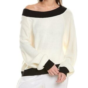 NWT Weworewhat Women's Off-Shoulder Sweater - Black and White​​